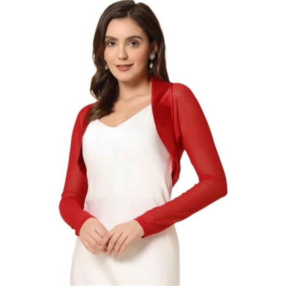 𝅺HOT Women's Vintage Cropped Shrug Bolero Cardigan, Red
